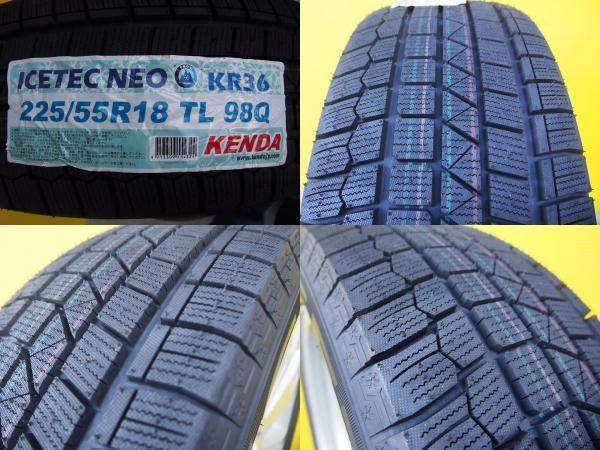 新品 冬タイヤ 4本 中古 デリカ D5 前期 純正 + ケンダ アイステックネオ 225/55R18 98Q アウトランダー RVR エクリプスクロス_画像7