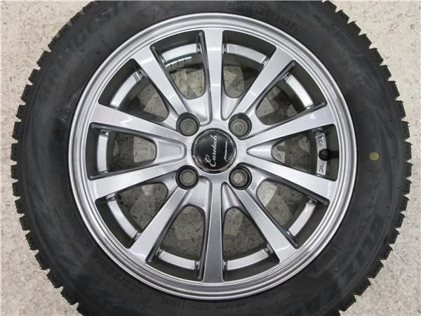 送料無料 4本 新品 ブリヂストン VRX2 155/65R14 スタッドレス タイヤ ホイール セット 国産 冬 23年製 N-BOX デイズ ル-クス スペ-シア BS_画像10