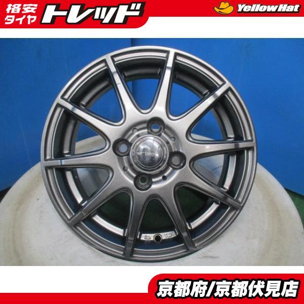 4本 中古】Weds TIRO アルミホイール 14インチ 4.5J +45 100 4H 軽自動車 N-BOX タント ワゴンR ソリオ ムーブ ミライースなどに_画像1