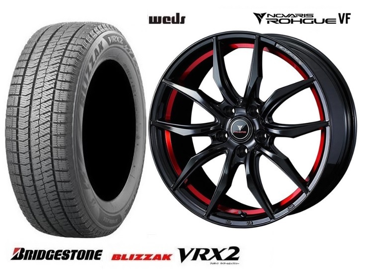 取寄せ品 新品4本SET WEDS ローグVF 7.0J+42 5H-114.3 ブリヂストン VRX2 2022年 225/60R17インチ アルファード 30系 ヴェルファイア_画像1