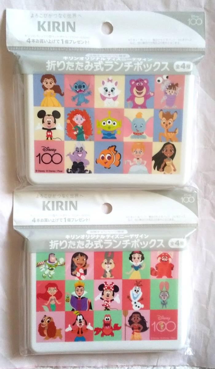 KIRIN Disney складной ланч box ⑥ розовый 2 вида комплект * сэндвич рисовый шарик онигири KIRIN не продается!