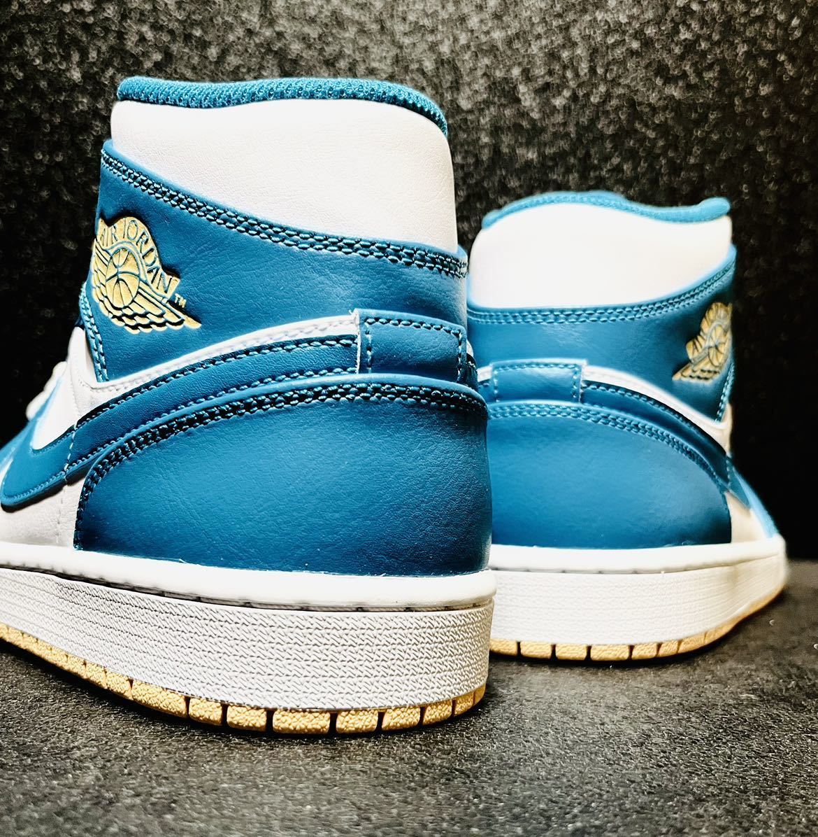 ☆送料込■新品27.0cm■ナイキ エア ジョーダン１MID アクアトーン/ホワイト/セレスティアルゴールドAIR JORDAN 1 完売品【定価.18700円】_画像9