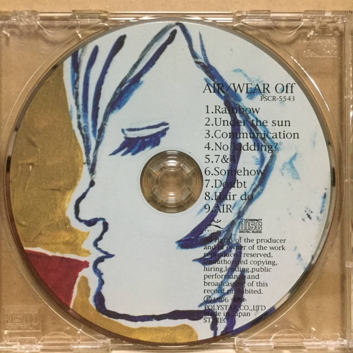 【中古】セル版 CD ◆ AIR《 WEAR OFF 》◆《 1996/11/11 発売 》1stアルバム 車谷浩司_画像3