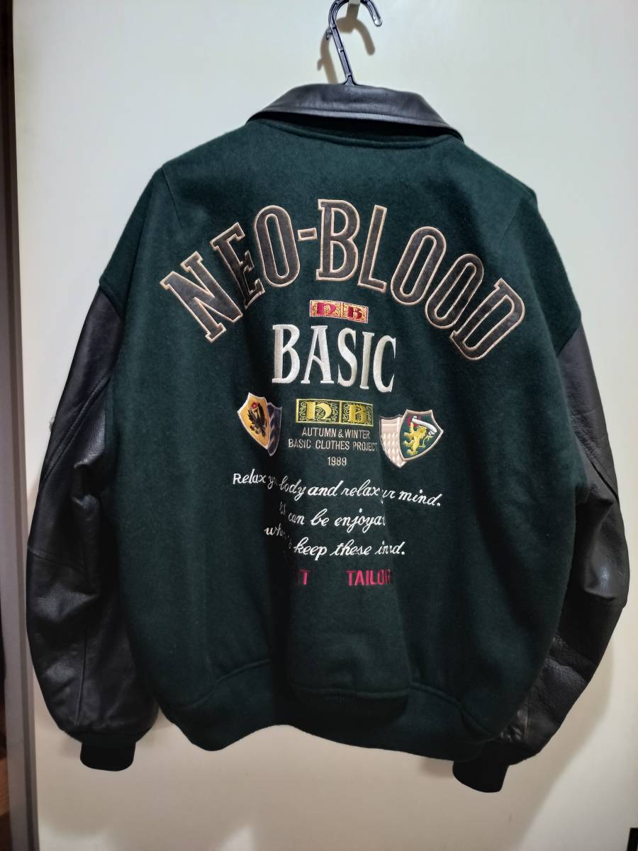 送料込み 即決 NEO BLOOD TOKYO ネオ 袖革 襟付き スタジャン