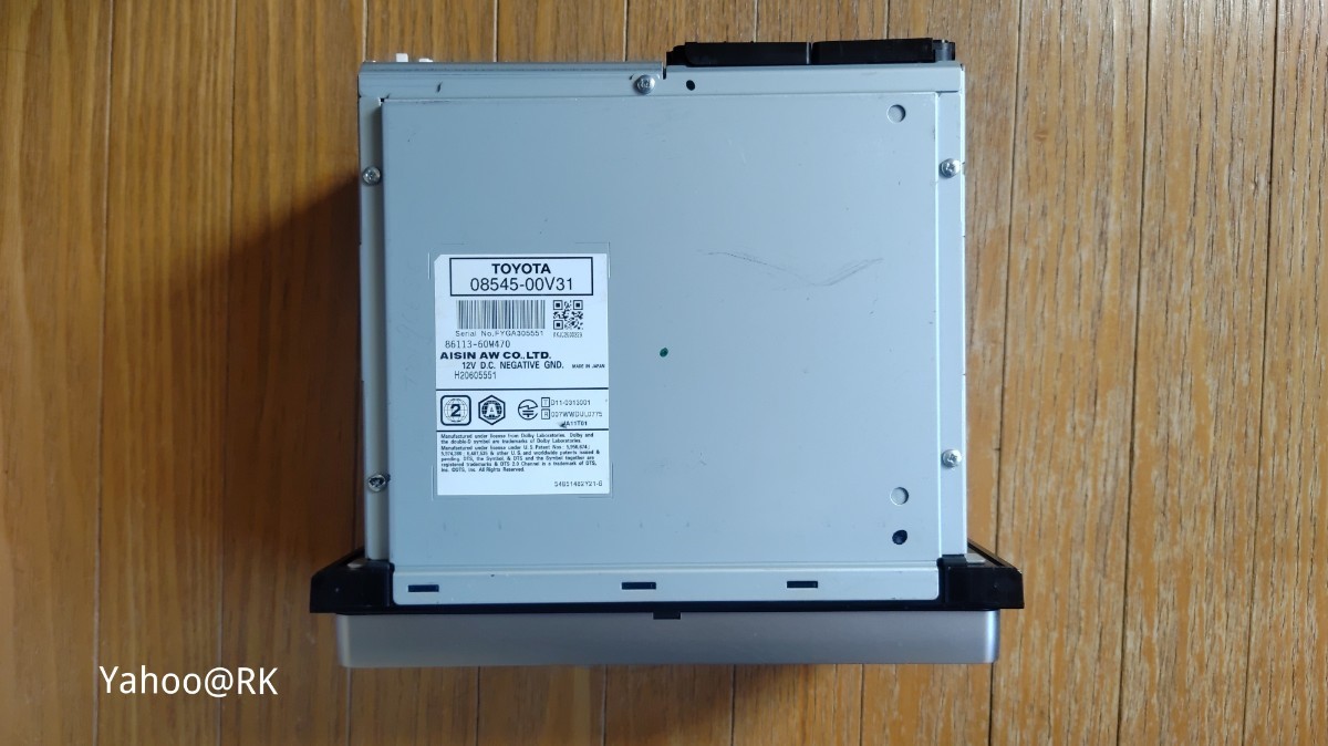 トヨタ純正ナビ 型式 NHBA-W62G DVD再生 テレビ フルセグ SD トヨタ純正ナビ 型式 NHBA-W62G DVD再生 テレビ フルセグ SD