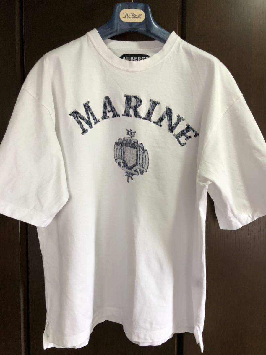 豪華ラッピング無料 ☆23SS AUBERGE オーベルジュ ロゴ刺繍 Tシャツ 白