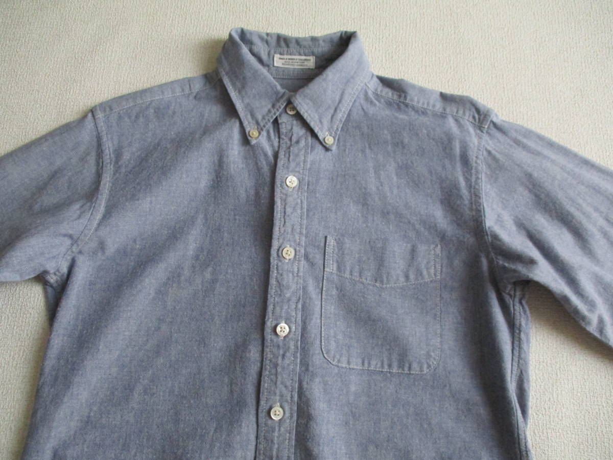  America производства * XS engineered garments * длинный рукав индиго BD рубашка * Denim 