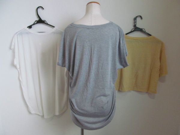 (54858)GU GU lady's T One-piece Short T-shirt tunic S together 3 pieces set unused 