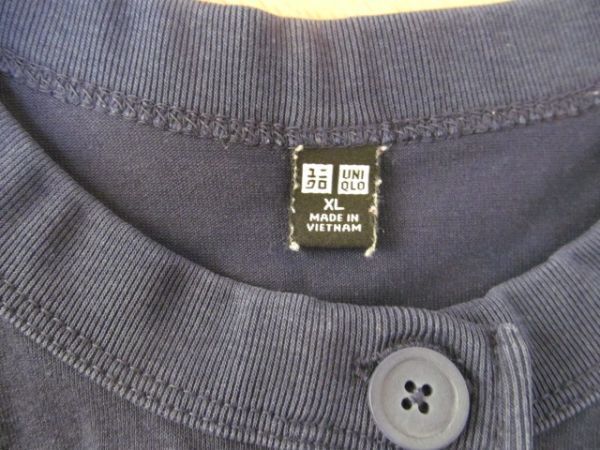 (54878)UNIQLO　ユニクロ　レディース　カーディガン　カットソー　クルーネック　長袖　ネイビー　XL　USED_特に目立った汚れはありません。