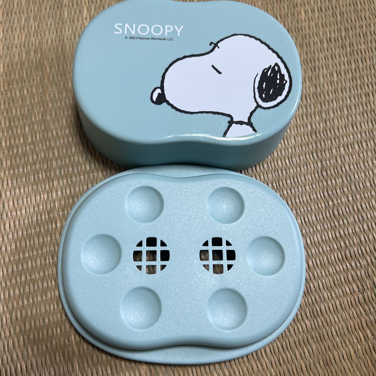  не использовался за границей ограничение Snoopy SNOOPY подставка под мыло мыло inserting камень .. класть мыло кейс камень .. коробка Peanuts PEANUTS зеленый голубой 