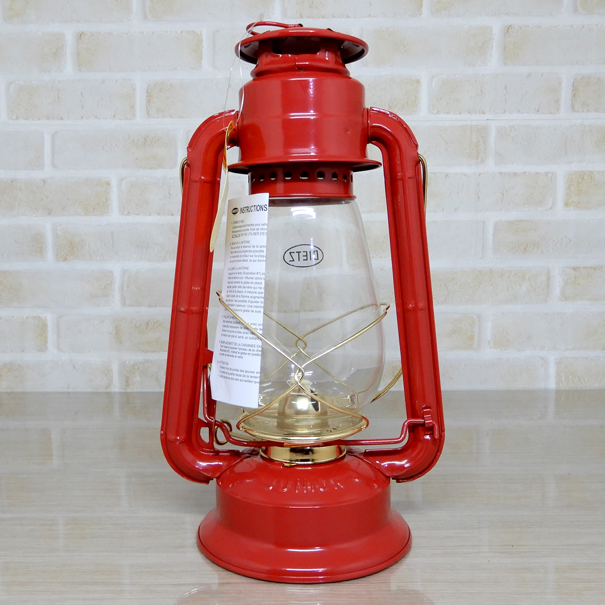 替芯2本付【送料無料】新品 Dietz #20 Junior Oil Lantern - Red Brass Trim 【日本未発売】◇デイツ 赤金 レッド ハリケーンランタン 真鍮