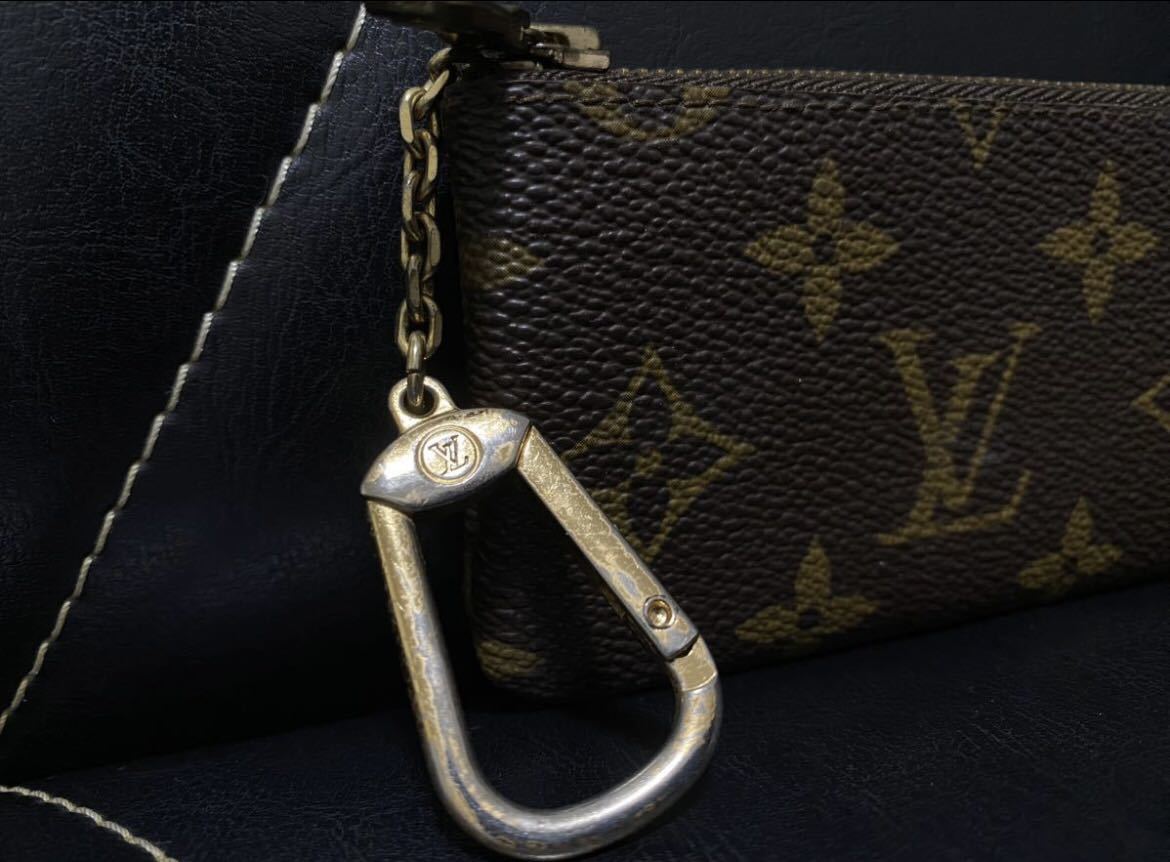 正規品 極美品 LOUIS VUITTON ルイヴィトン 874 M62650 コインケース モノグラム ポシェット クレ キーリング付き 小銭入れ 財布_画像4