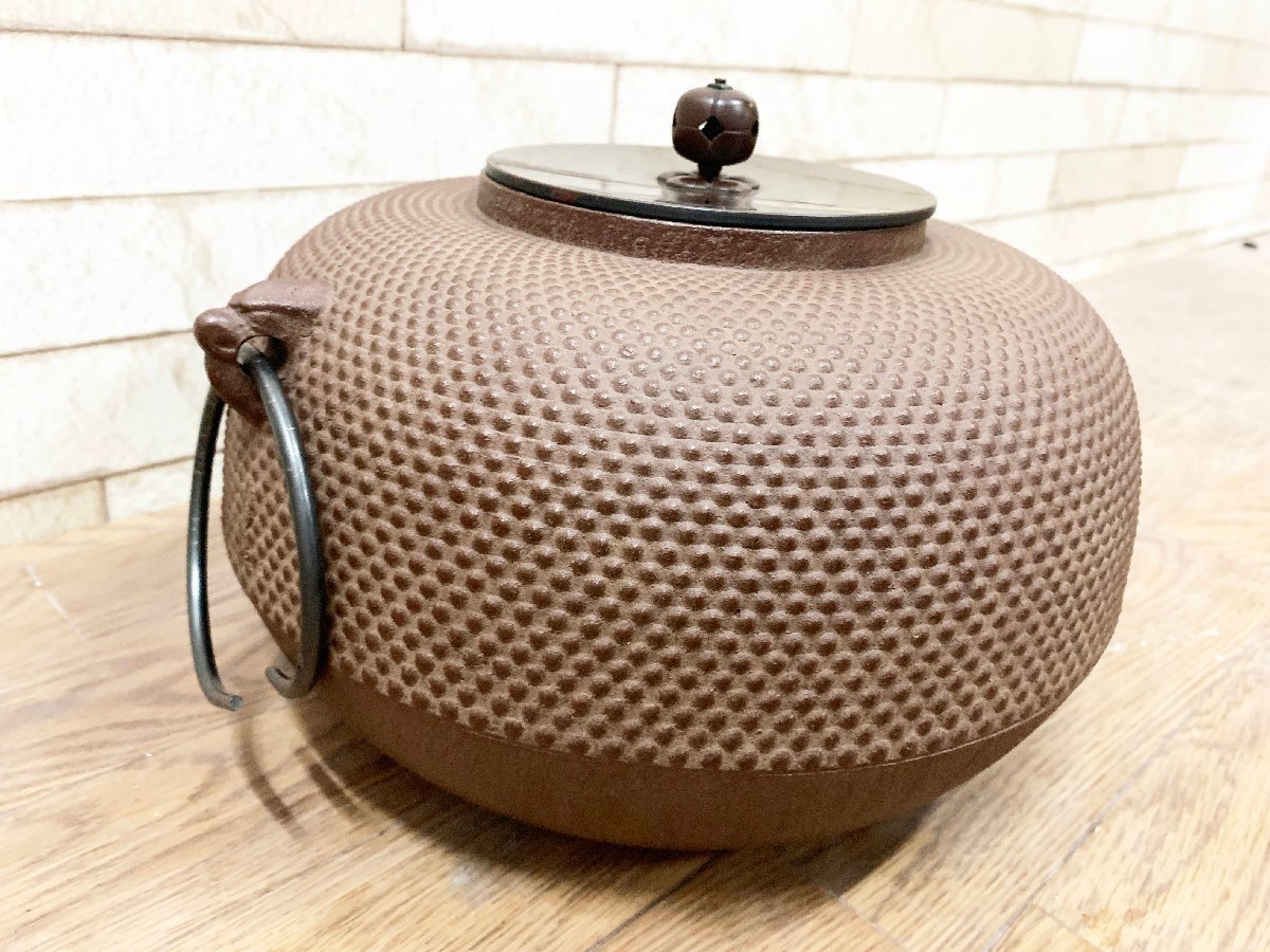 2024年新作入荷 唐銅面取風炉 茶釜 風炉 浄清造平丸釜 佐藤浄 お手前道具 茶道具 釜