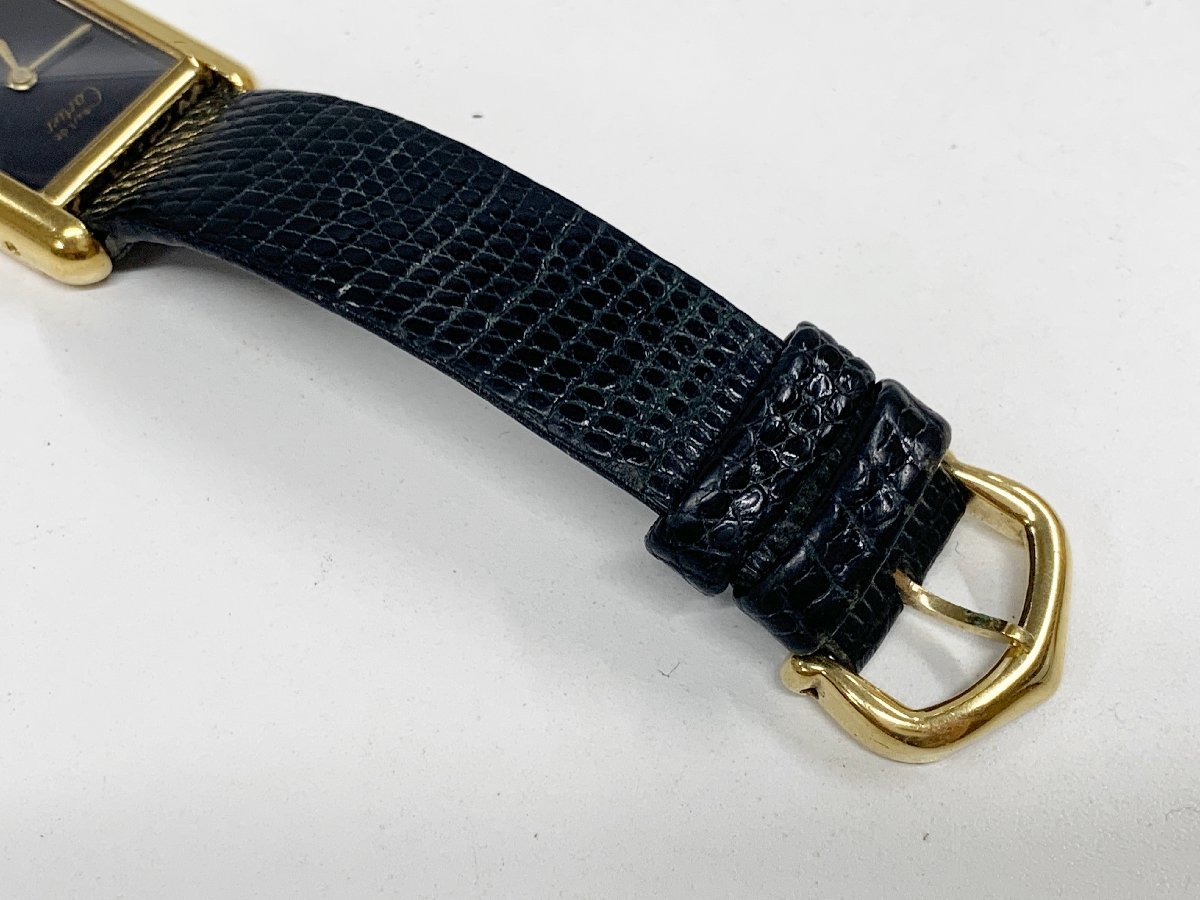 Cartier カルティエ マストタンクアメリカン 725 レディース腕時計 黒文字盤 ブラック×ゴールド 稼働品 手巻き アンティーク ヴィンテージ_画像4