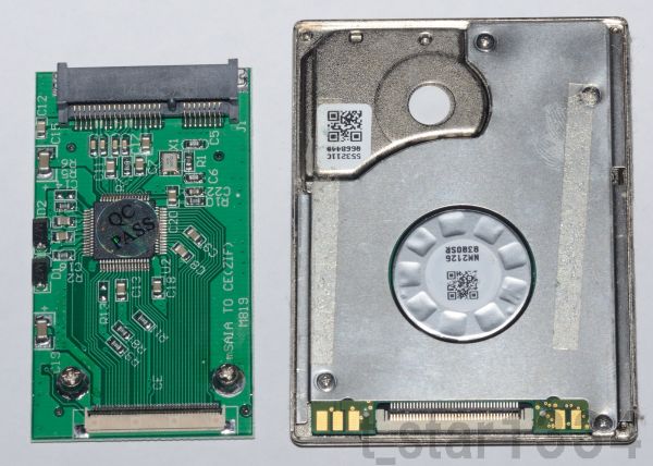 mSATA ZIF 変換基板_1.8インチHDDより小さいです