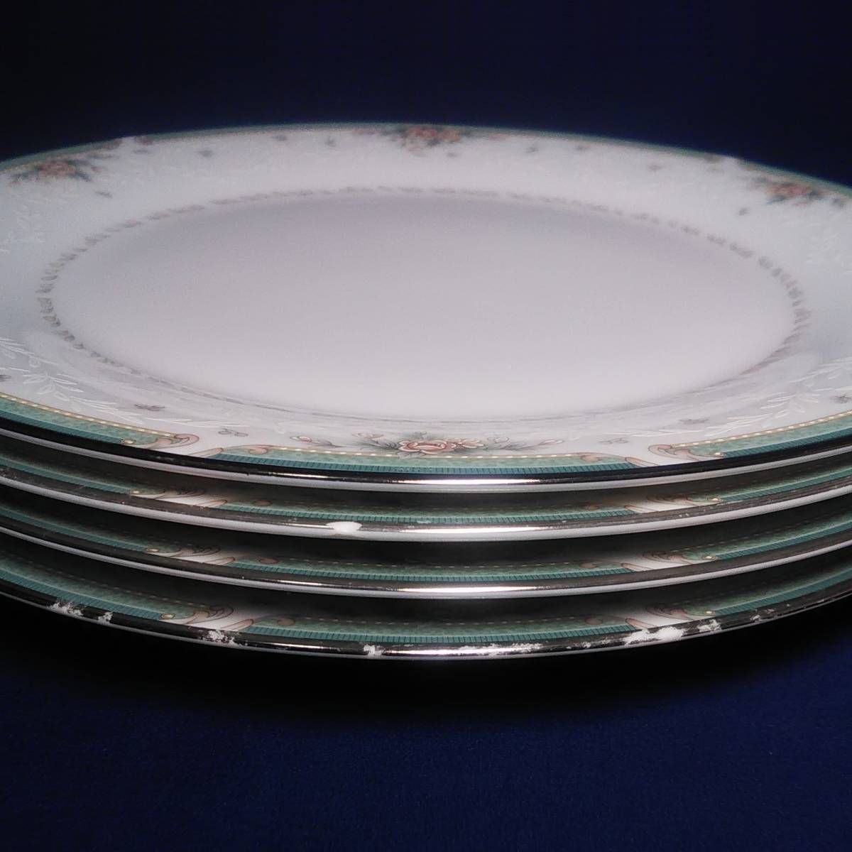  ノリタケ グリーンブライアー デザート皿 4枚 Noritake GREENBRIER ジャンク_画像4