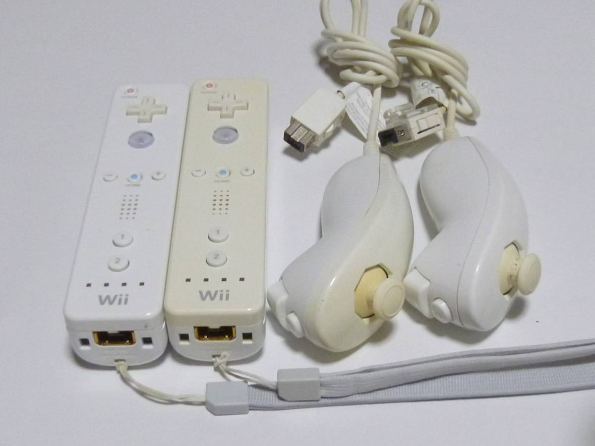 RSN95【送料無料 即日発送 動作確認済】Wii リモコン ヌンチャク ストラップ2個セット 任天堂 純正 RVL-003 白 ホワイトの画像1