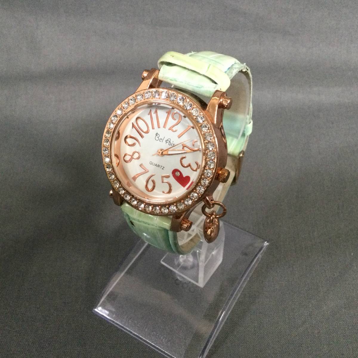5510/27 GJ52506 Bel Air QUARTZ ZS-3 13-4 3針 レディース ハートチャーム 腕時計の画像9