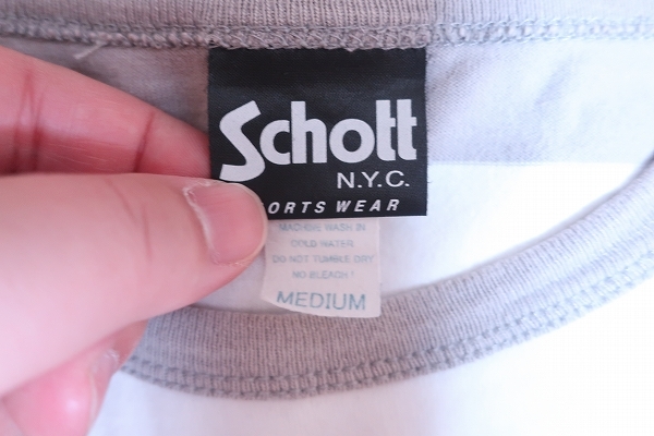 2-5673A/ショット 半袖ボーダーポケットTシャツ Schott 送料200円 _画像3