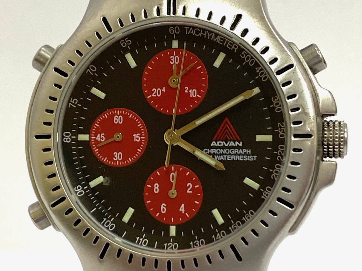 ADOVAN アドバン クロノグラフ クオーツ メンズ 腕時計 ADR-001 ジャンク _画像2