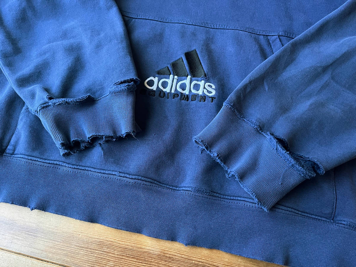 90s adidas equipment アディダス エキップメント パーカー ネイビー XL _画像4