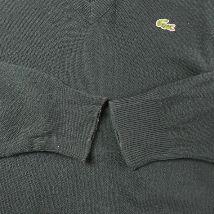 80年代～ LACOSTE ラコステ ウール×アクリル Vネックニットセーター メンズXL相当_画像5