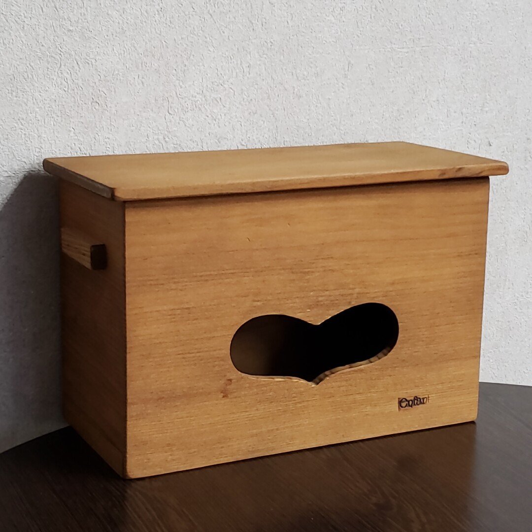 木製ボックス　収納　小物入れ　木製 テッシュケース　テッシュボックス　 箱ティッシュ インテリア雑貨 【80i3255】_画像2