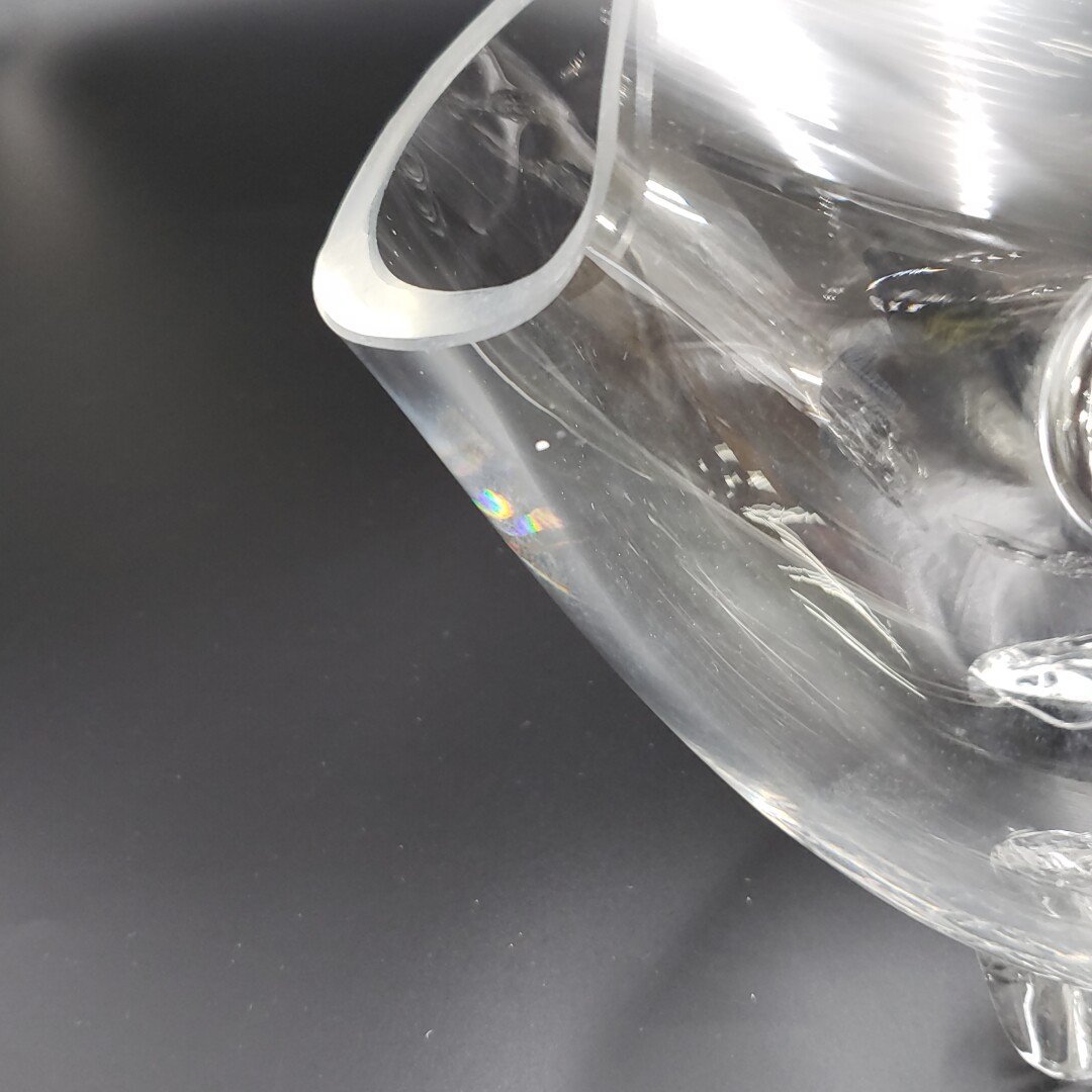 金魚金魚鉢　水槽　ガラス製　アクアリウム　レトロガラス　水槽　金魚　メダカ　ぎやまん　花瓶　テラリウム　気泡入り【100z196】_画像9
