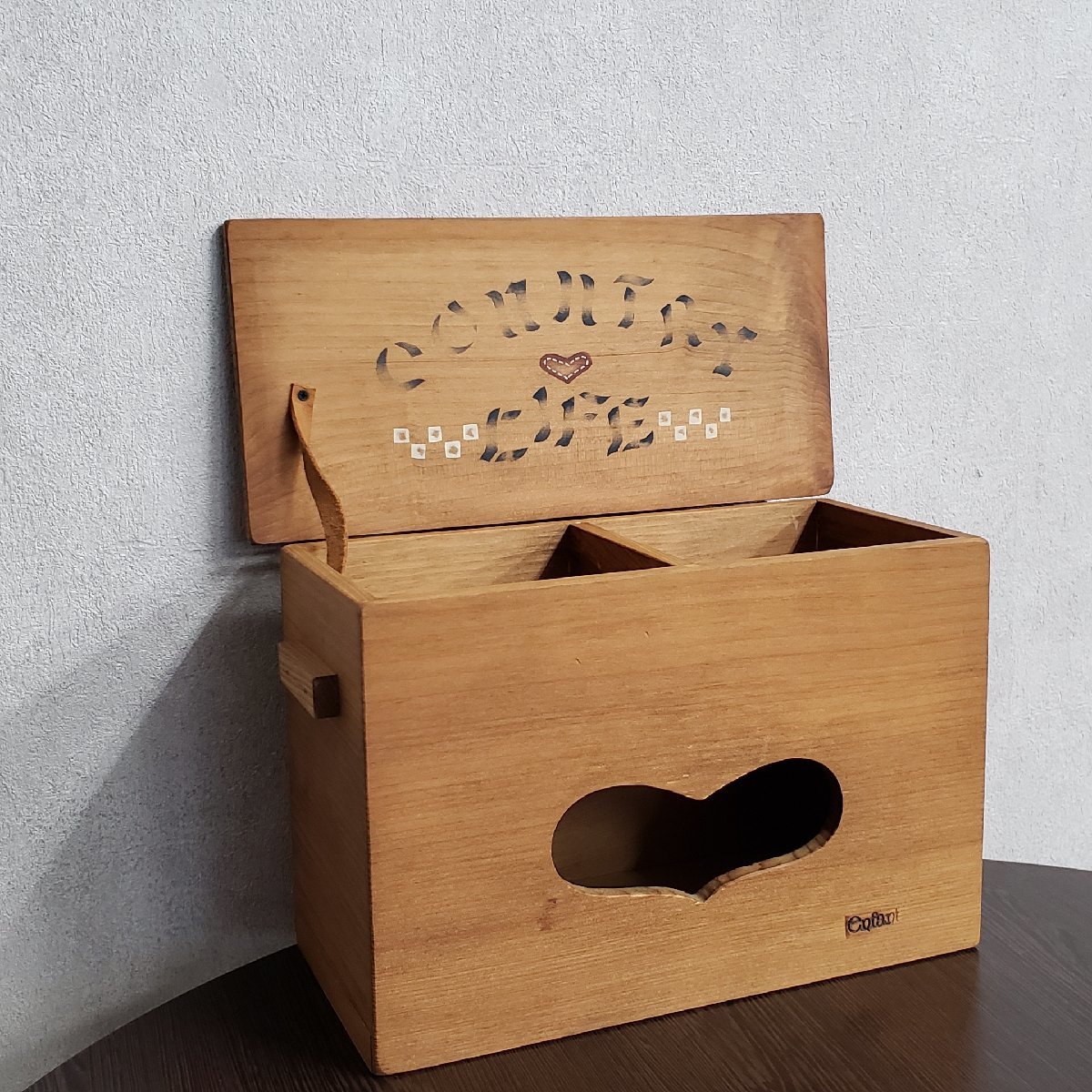 木製ボックス　収納　小物入れ　木製 テッシュケース　テッシュボックス　 箱ティッシュ インテリア雑貨 【80i3255】_画像4