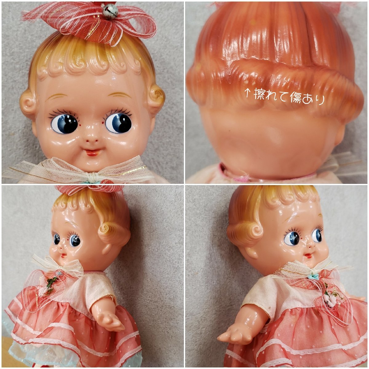 数々の賞を受賞 セキグチセルロイド人形ドレス姿の少女全長20cm 箱付当時物 キューピー