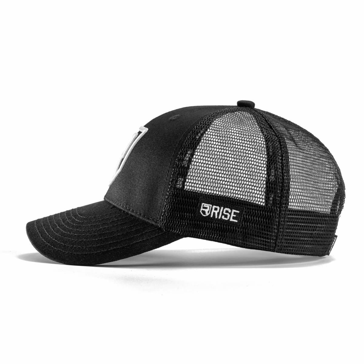 ★RISE ライズ トレーニングキャップ帽子 ブラック◆メッシュSNAPBACK