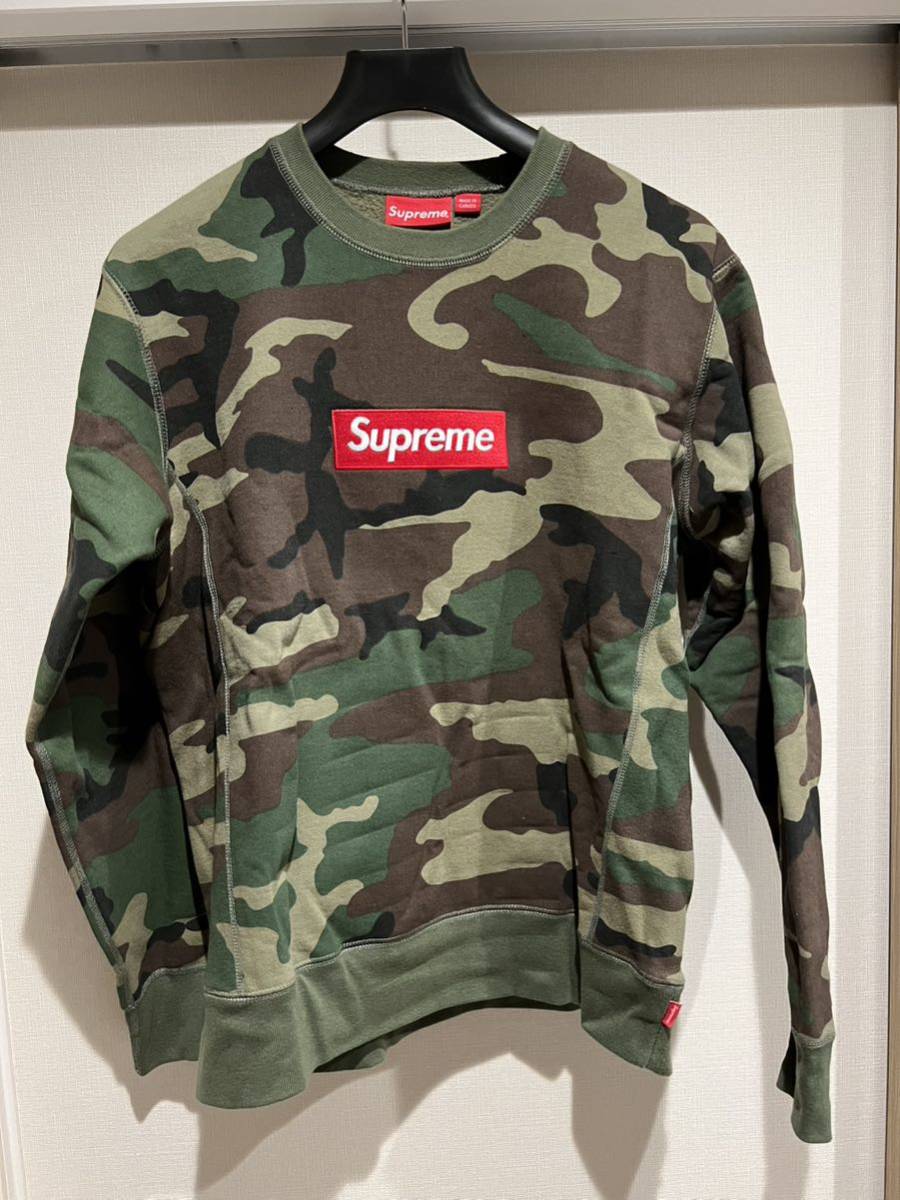 Supreme Box Logo Crewneck シュプリーム ボックスロゴ クルーネック 15AW 15FW サイズM Camo カモ 国内正規品 極美品 レアカラー_画像1