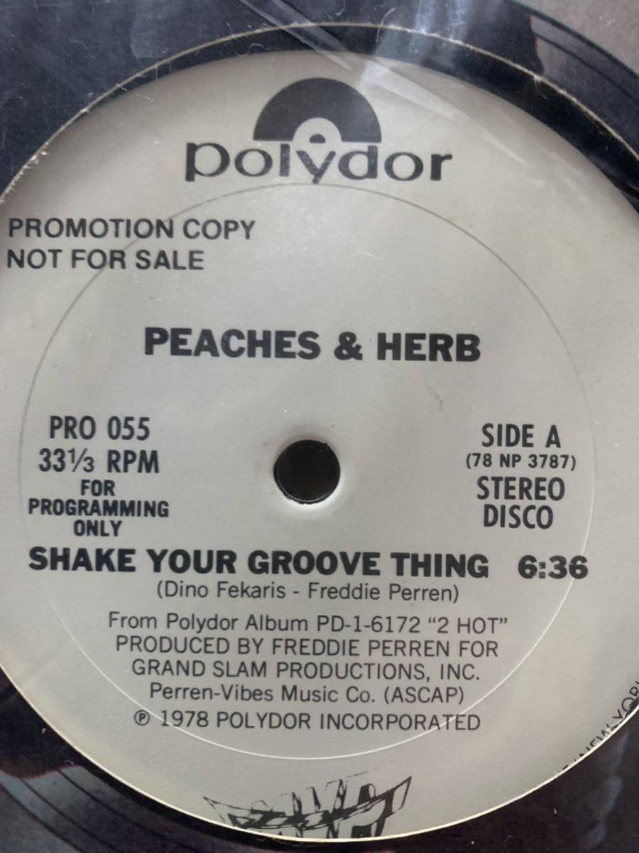 12'U.S Promo Shake your groove thing Peaches&Herb 1978 ディスコ大ヒット！の画像1