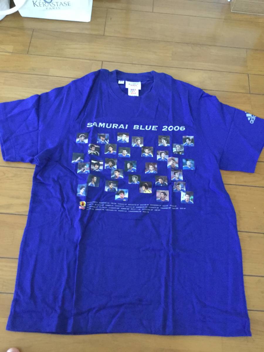 未使用adidasジャパーン2006半袖Tシャツ青L_画像1