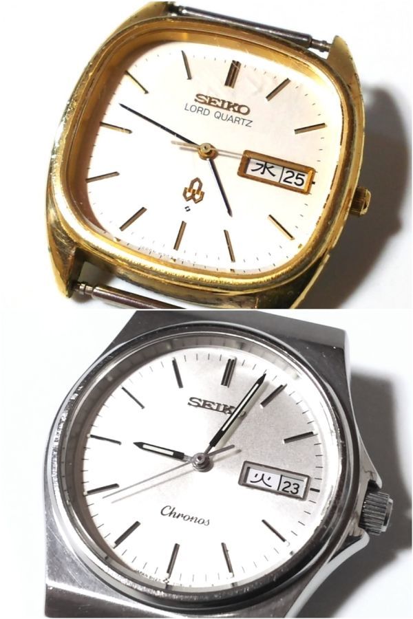 【Yia5】SEIKO MOVADO WALTHAM CASIO RODANIA【クオーツ・手巻き】【腕時計/ジャンク/部品】16本まとめて_上は動作中です。