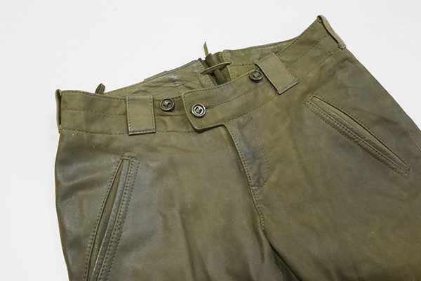 RALPH LAUREN * leather 7 minute height pants khaki size 9 cow leather military Ralph Lauren *G108