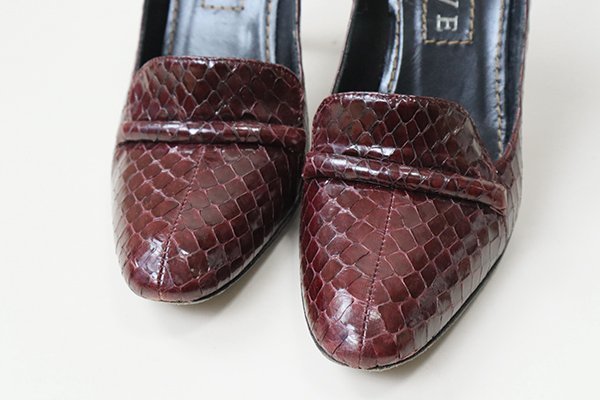 LOEWE * heel pumps size 37 ( approximately 24cm) bordeaux type pushed . leather lustre Loewe shoes *G1016