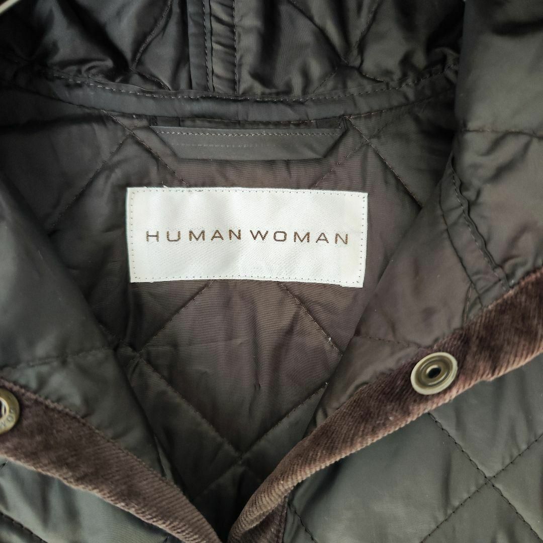 【HUMAN WOMAN】ヒューマンウーマン(M)　キルティングコート【美品】茶_画像5