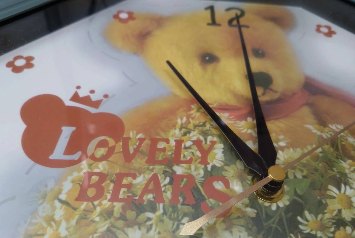 【1円スタート・未使用品】LOVELY BEAR 壁掛け時計 からくり時計 可愛い 熊 ラブリーベア_画像2