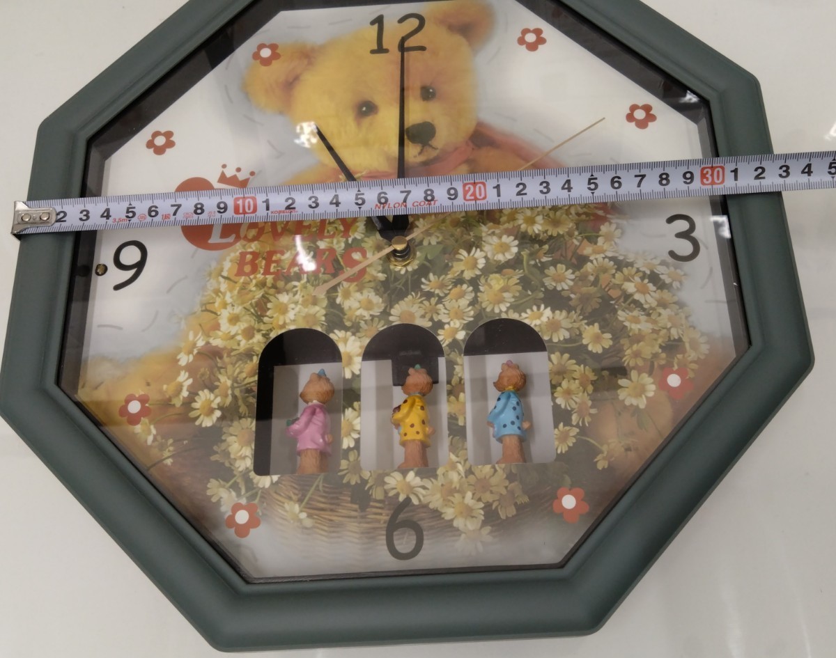 【1円スタート・未使用品】LOVELY BEAR 壁掛け時計 からくり時計 可愛い 熊 ラブリーベア_画像4
