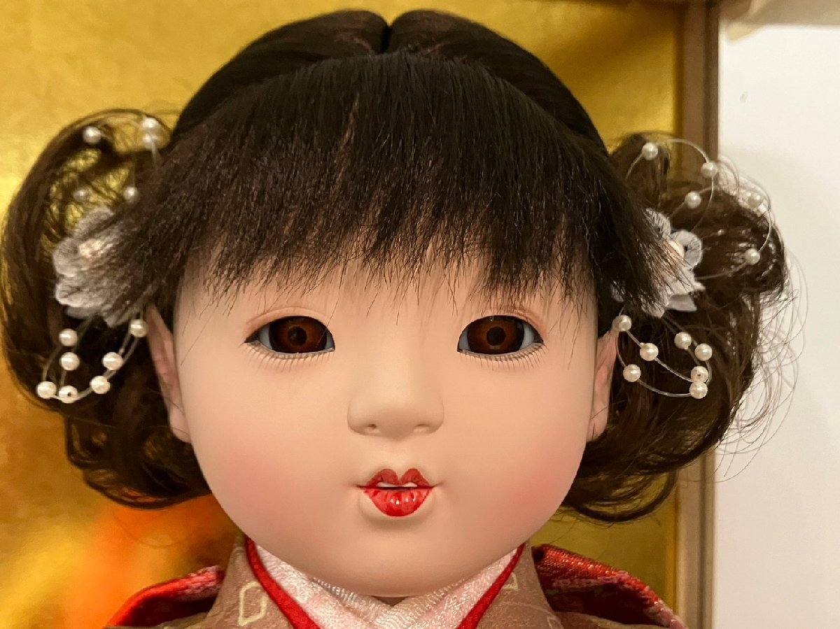 ト萬】市松人形 愛ちゃん 日本人形 ケース無 振袖 着物 衣装着付け