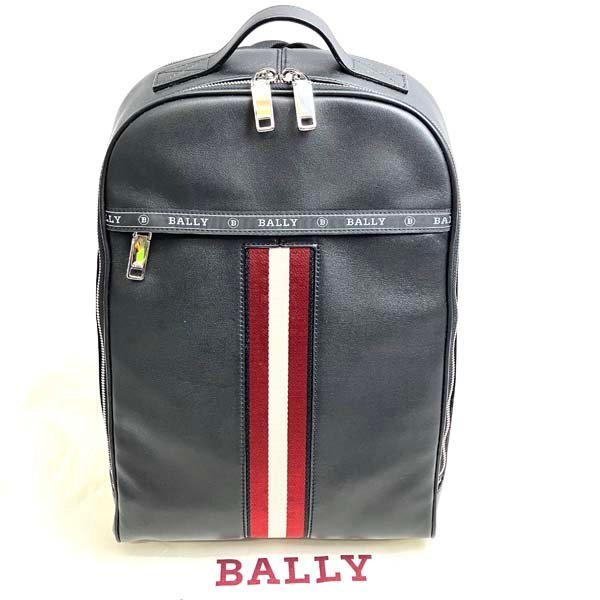 t)バリー BALLY HASSEL バックパック リュックサック ブラック×シルバー金具 鞄 ブランド品 ※未使用/保管品 保存袋有り