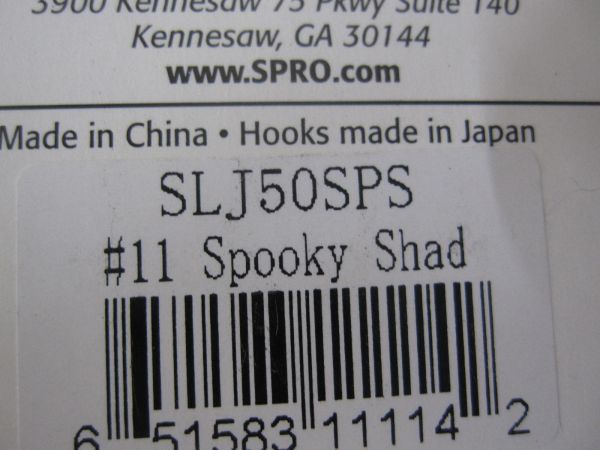 スプロ　リトルジョン　#11 スプーキーシャッド　SLJ50 SPS　新品 SPRO_画像3