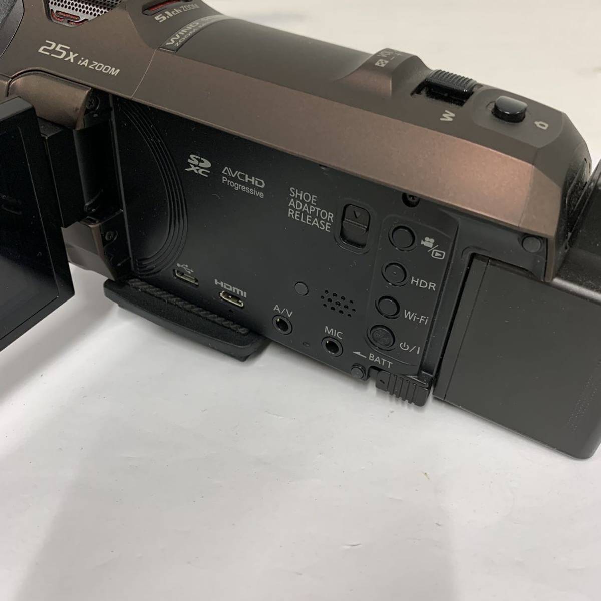 動作未確認 Panasonic/パナソニック 25X iA ZOOM OPTICAL ZOOM ¢49mm f=4.08〜81.6mm 1：1.8 ビデオカメラ/HC-WX995M カy17_画像9