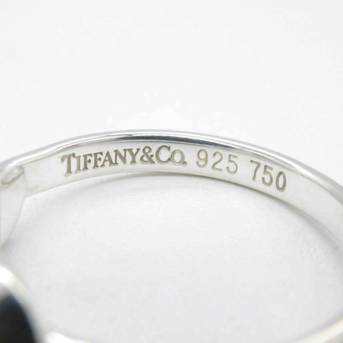 TIFFANY＆CO ティファニー リング・指輪 フラットワイヤー リング シルバー系 K18（イエローゴールド） シルバー925 中古 レディース_画像4