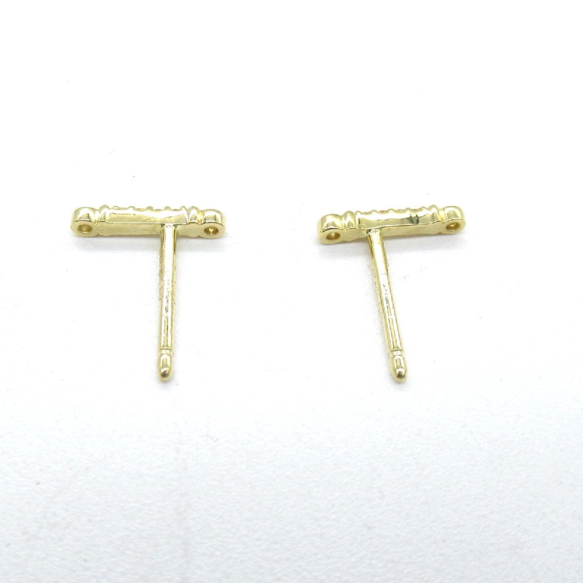 TIFFANY&CO Tiffany earrings f rule doli ski bar earrings clear series K18( yellow gold ) diamond used lady's 