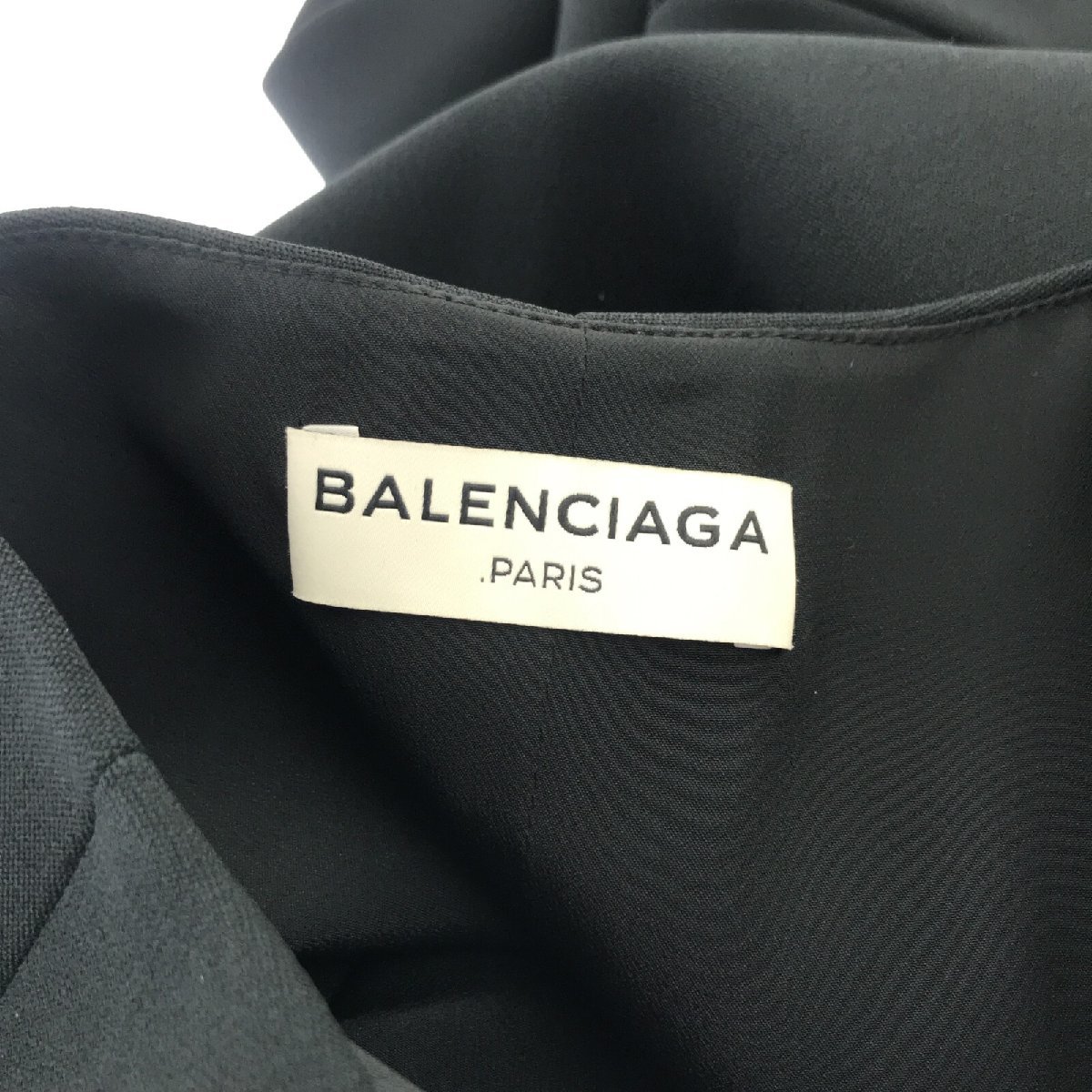 BALENCIAGA Balenciaga One-piece no sleeve One-piece black group rayon used lady's 