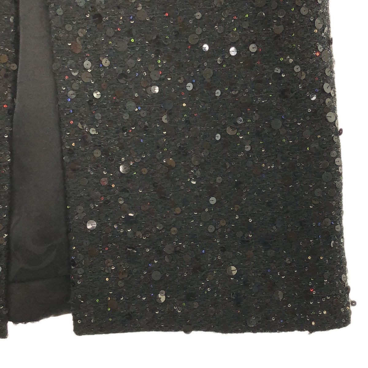 CHANEL Chanel One-piece длинное платье украшен блестками оттенок черного полиэстер б/у женский 