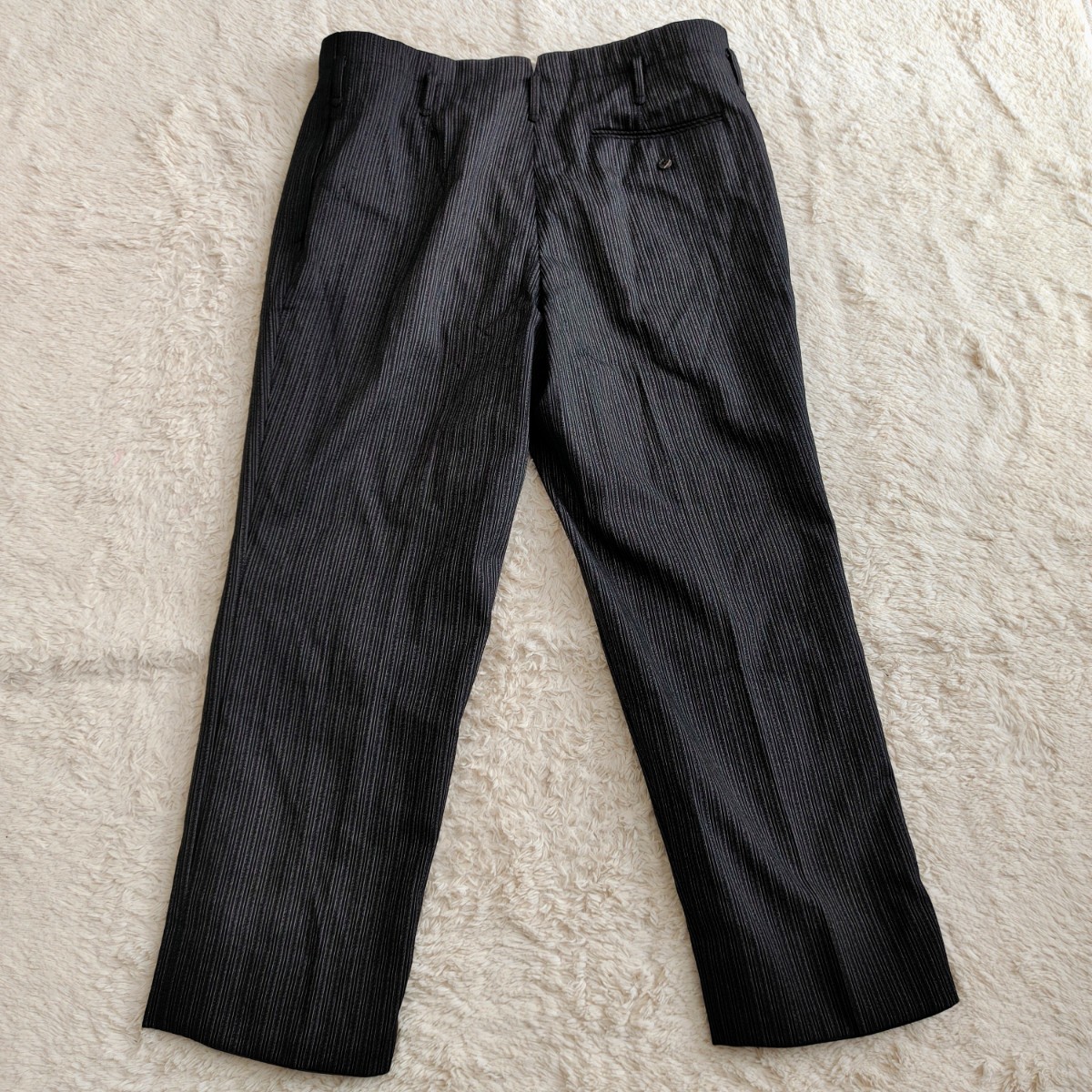 高級感】GIN-TEX ビンテージスラックス BLACK ブラック 黒 XL 高級感】GIN-TEX ビンテージスラックス BLACK ブラック 黒 XL