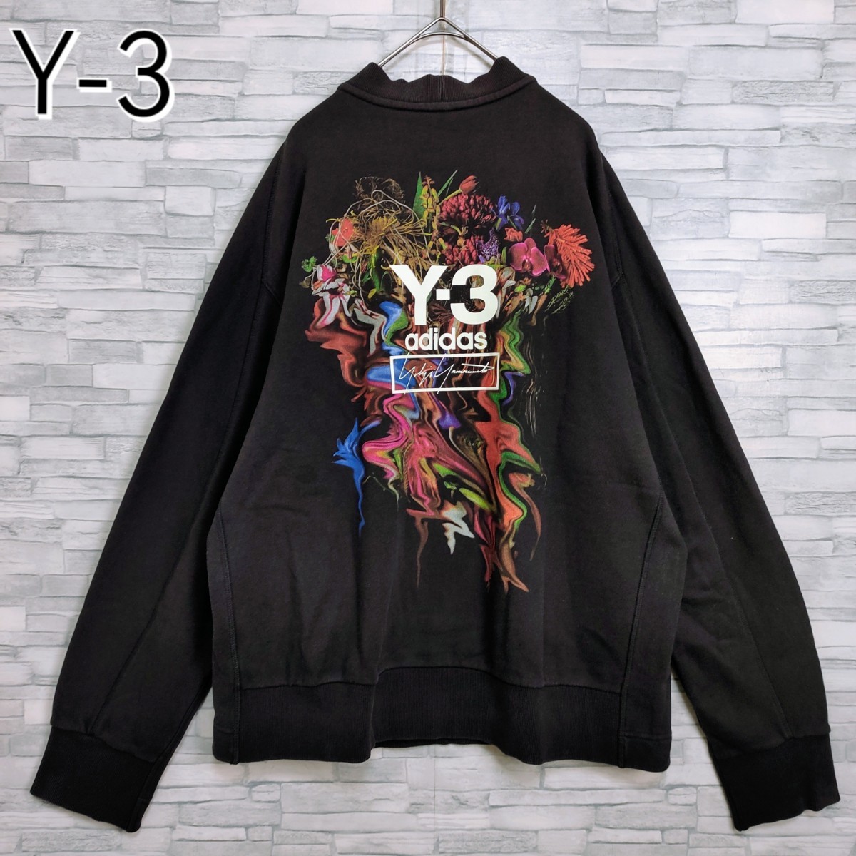 [Редко] Y-3 Wisley ☆ Back Logo Flower Art Sweat Black M Популярный дизайн 3-й паттерн.